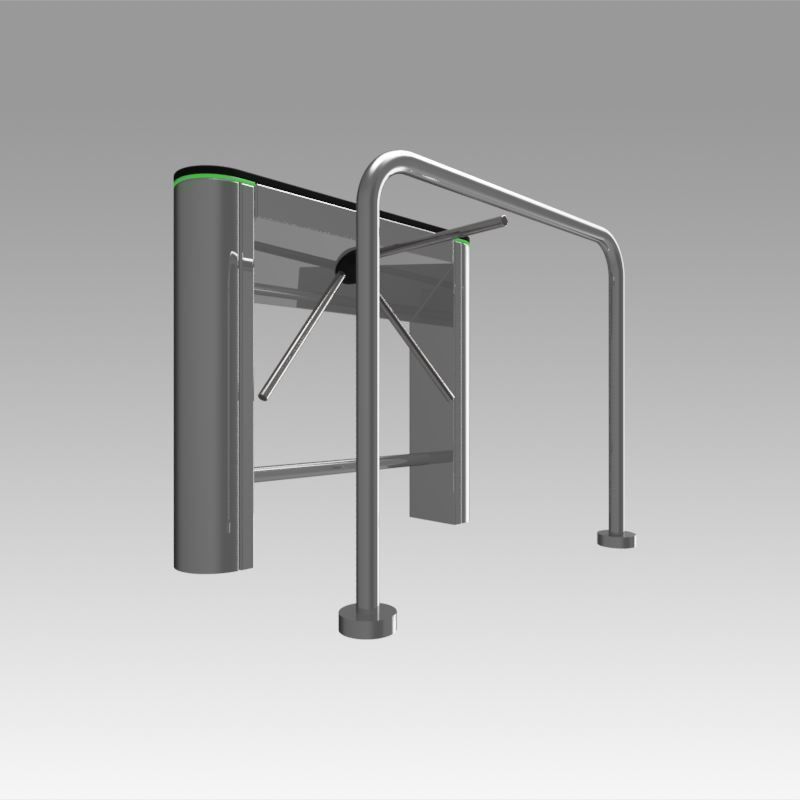 Turnstile tripod trilock with pipe fencing 3D model_10