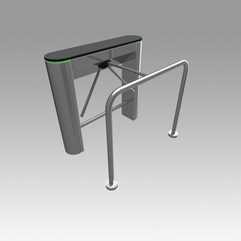 Turnstile tripod trilock with pipe fencing 3D model_1