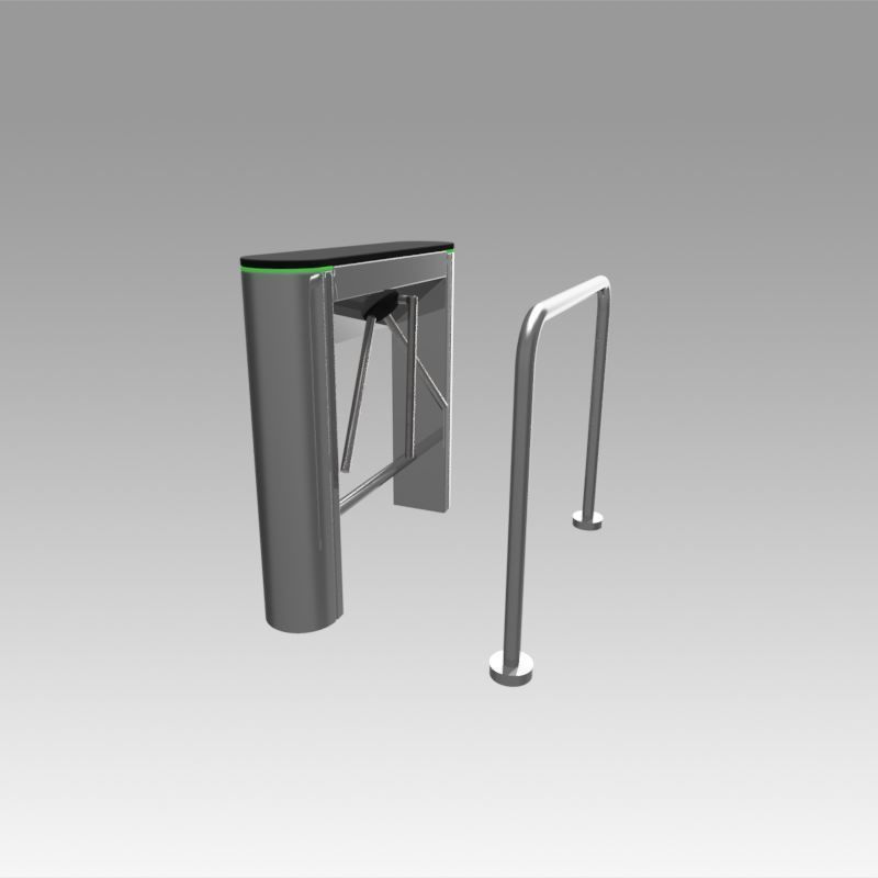 Turnstile tripod trilock with pipe fencing 3D model_12