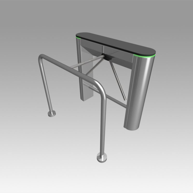 Turnstile tripod trilock with pipe fencing 3D model_3