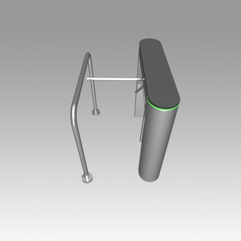 Turnstile tripod trilock with pipe fencing 3D model_4
