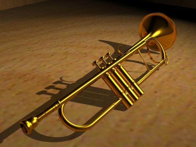 Trumpet golden 3D model_4