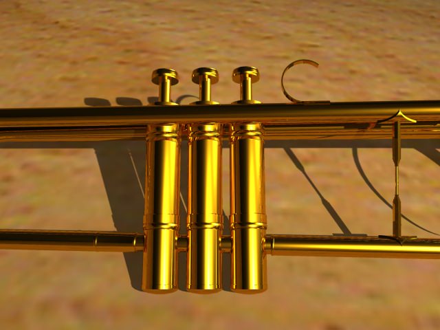 Trumpet golden 3D model_5