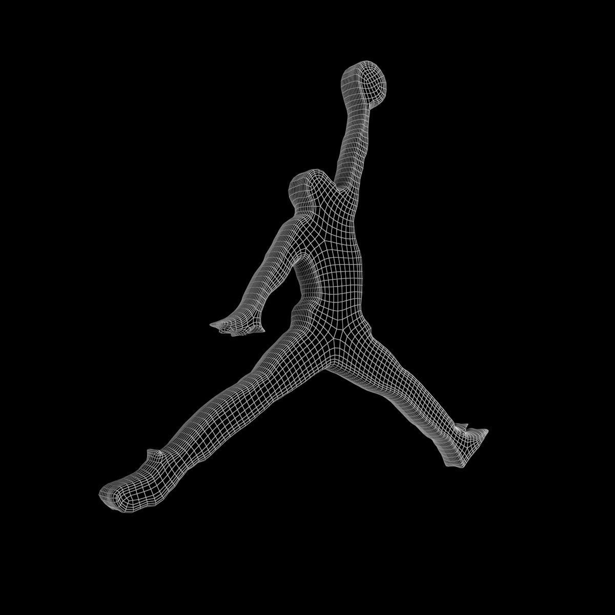 Jordan Logo  3 in 1 3D Lowpoly model Vray Ready Game Ready Free low-poly 3D model_15