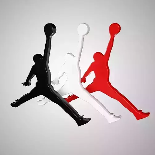 Jordan Logo 3 in 1 3D Lowpoly model Vray Ready Game Ready Free low-poly 3D model