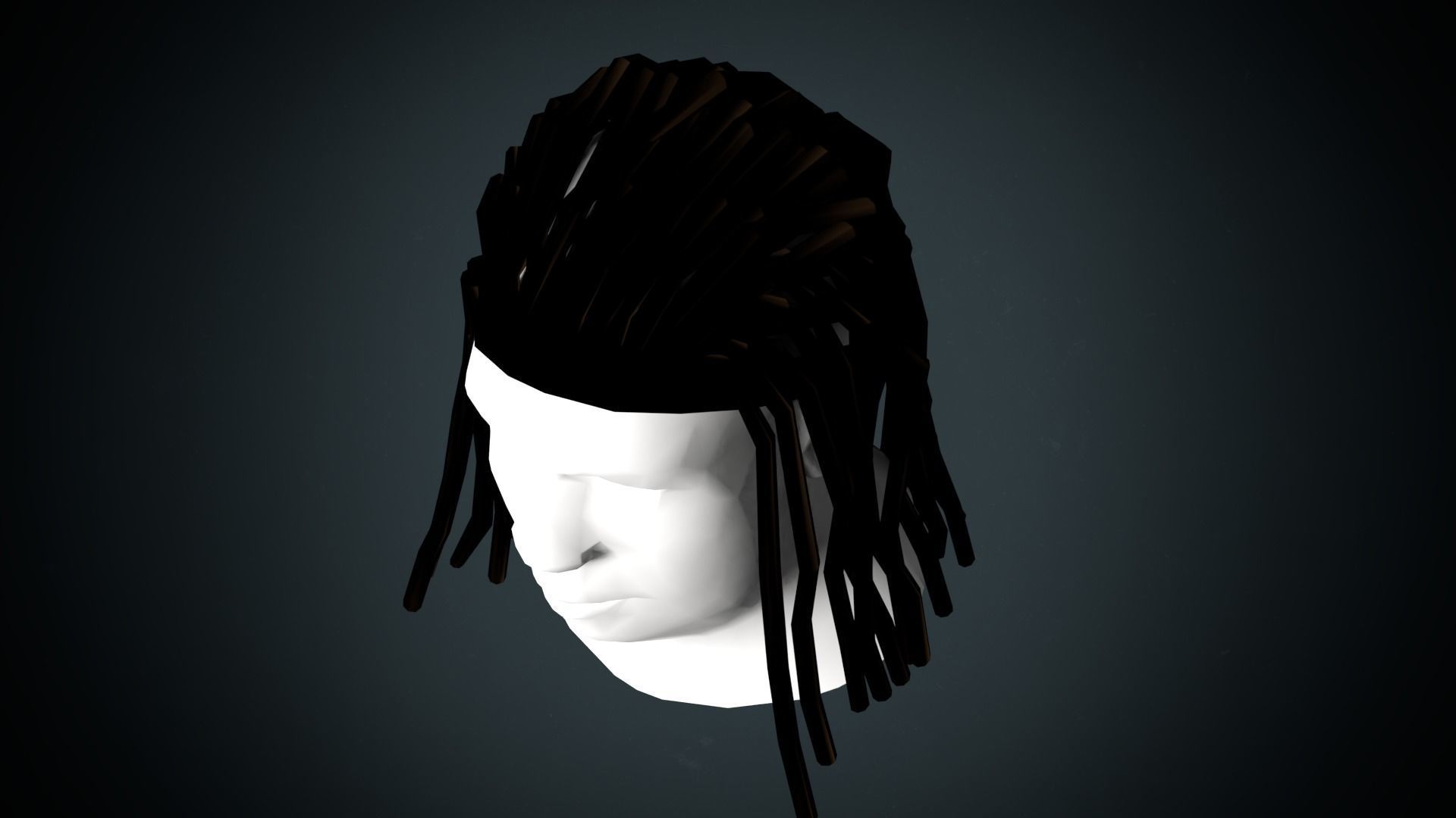 Dreadlocks low poly Low-poly 3D model_3