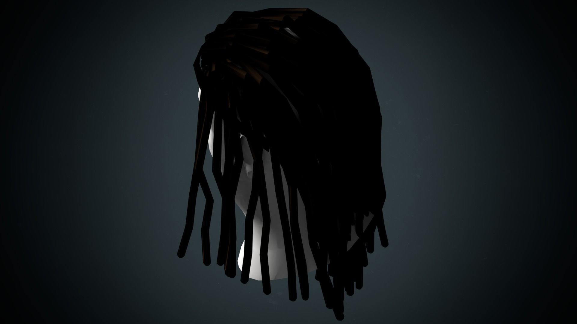 Dreadlocks low poly Low-poly 3D model_2
