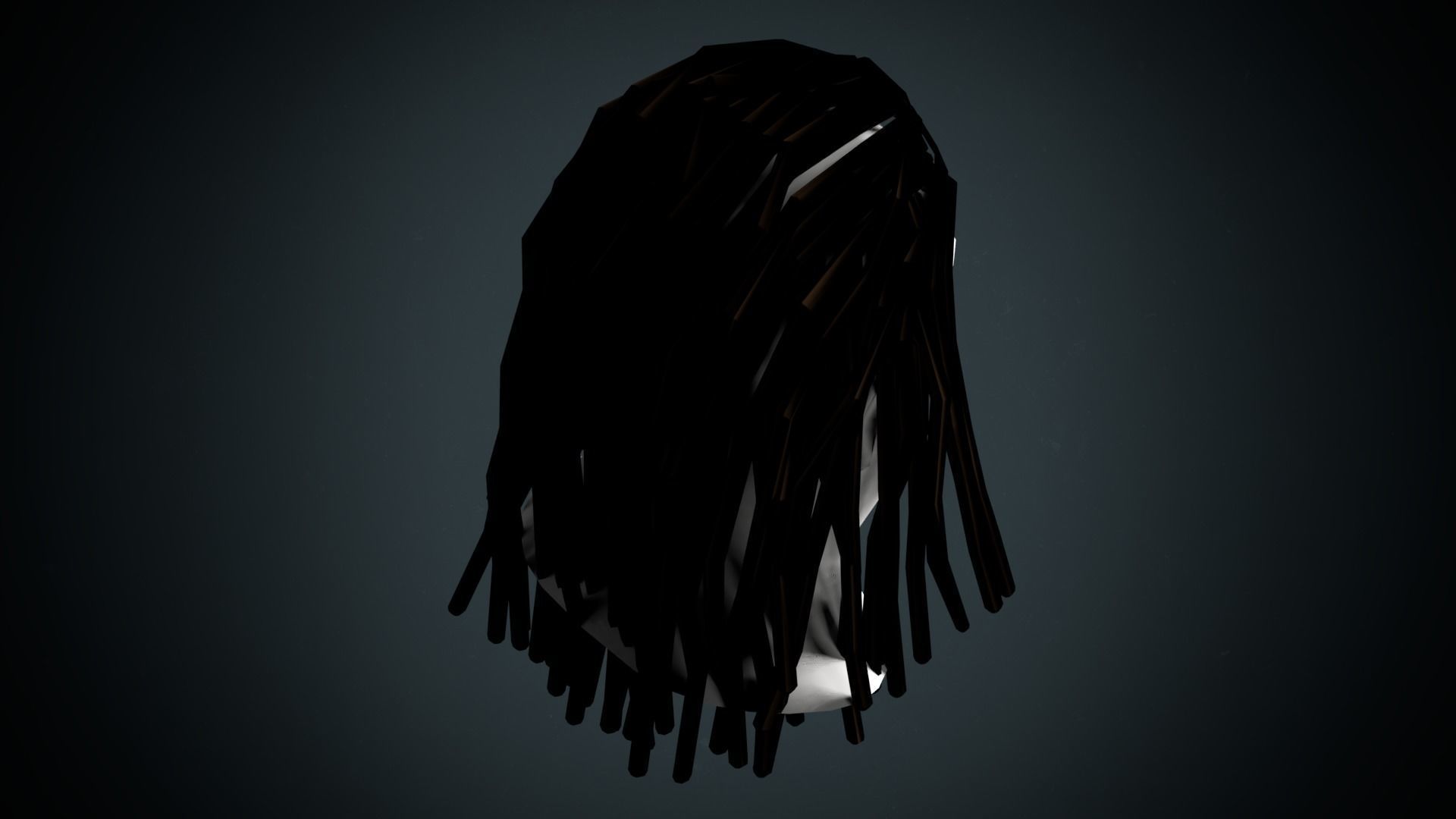 Dreadlocks low poly Low-poly 3D model_1