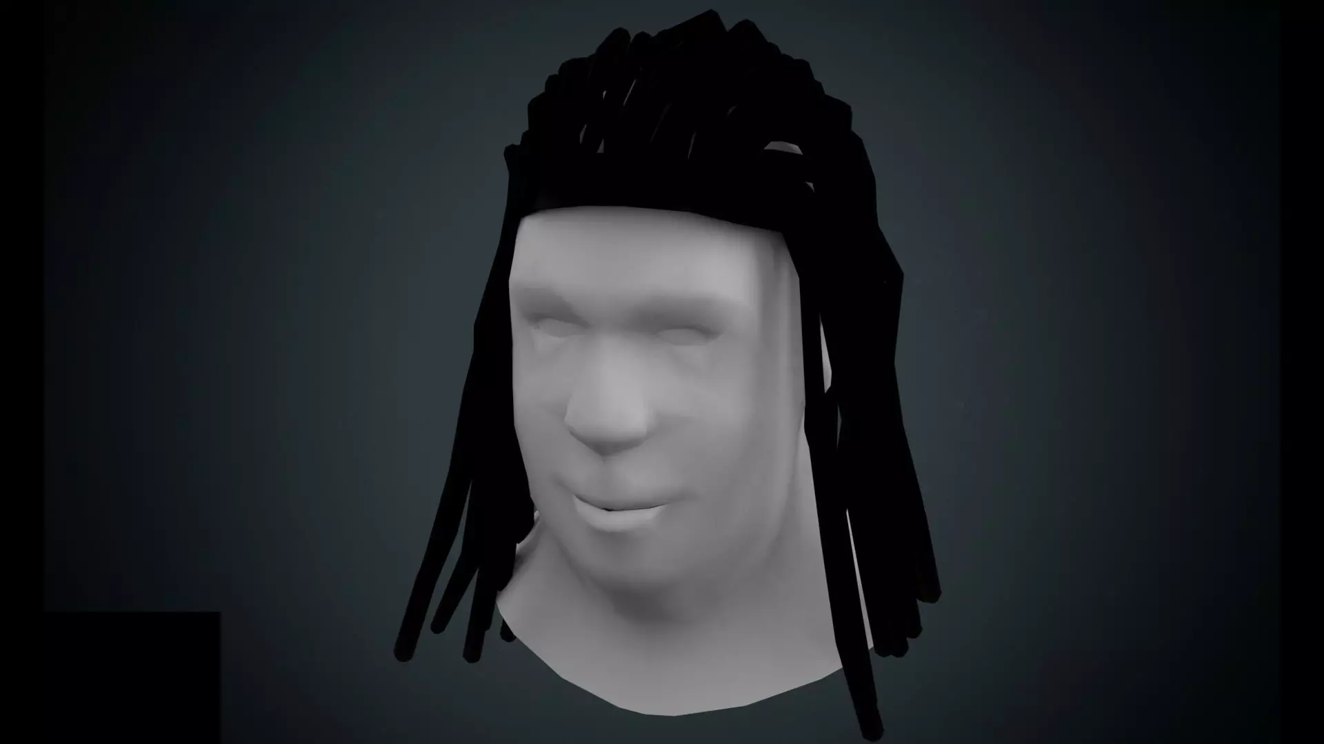Dreadlocks low poly Low-poly 3D model_0