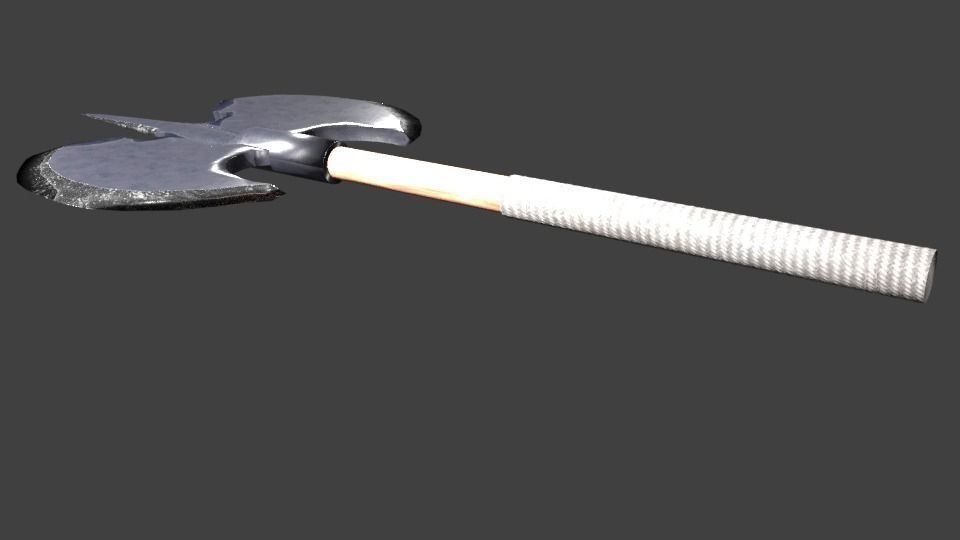 Double Axe low poly Low-poly 3D model_5