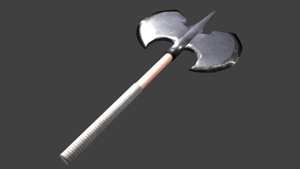 Double Axe low poly Low-poly 3D model_1