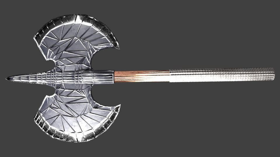 Double Axe low poly Low-poly 3D model_7