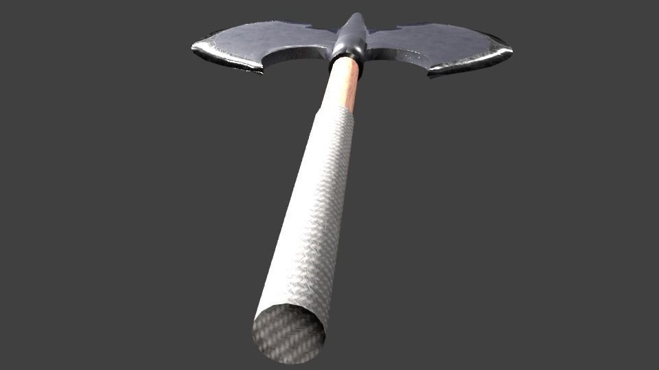Double Axe low poly Low-poly 3D model_4