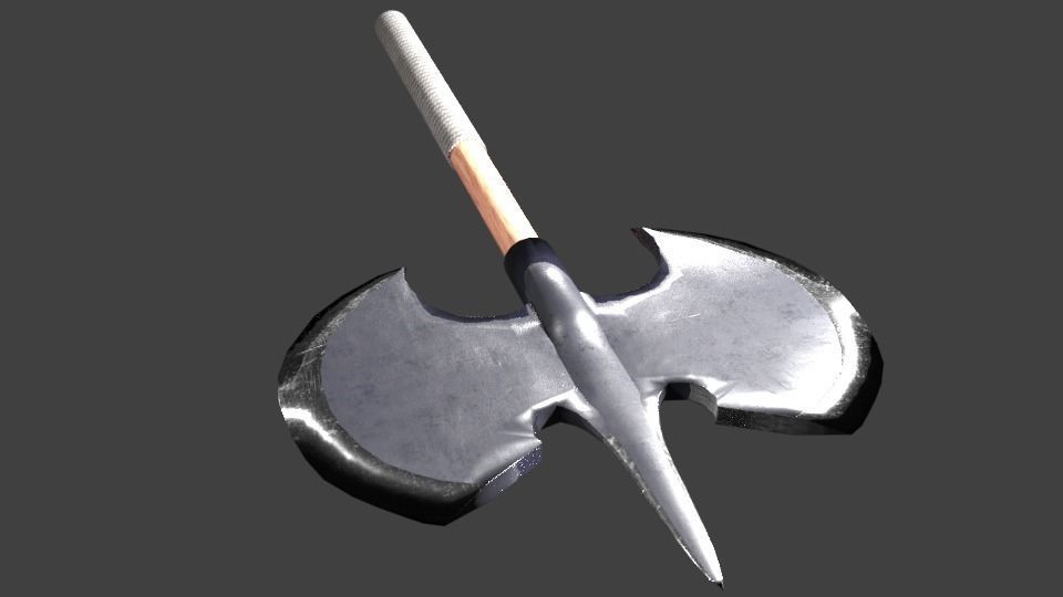 Double Axe low poly Low-poly 3D model_2