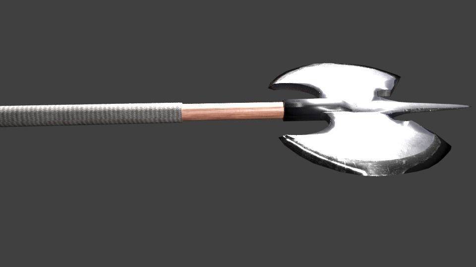 Double Axe low poly Low-poly 3D model_3