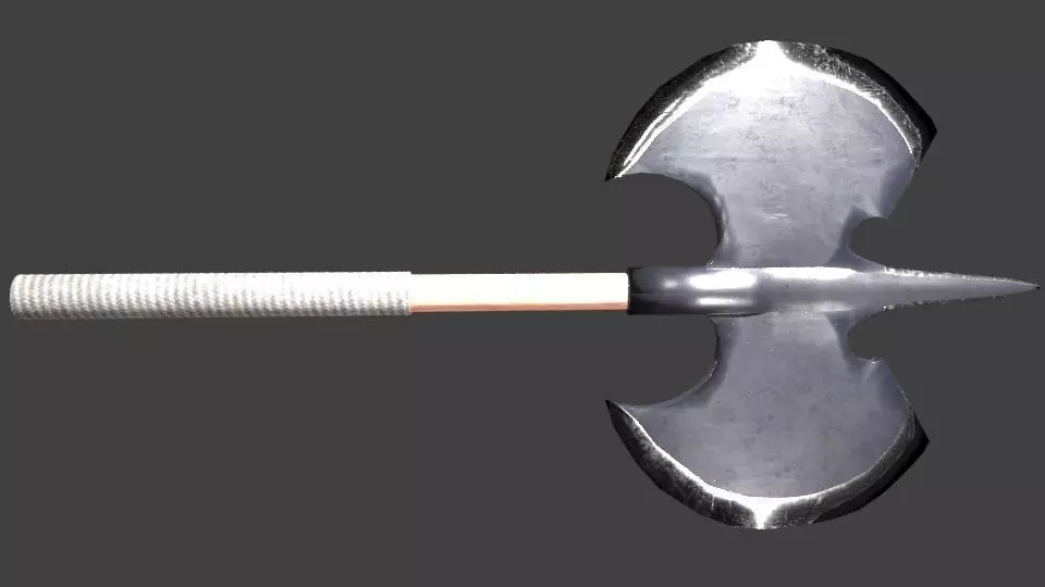 Double Axe low poly Low-poly 3D model_0
