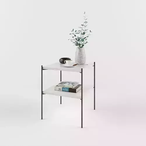 Decoration-combo side table with two shelves and plant Free 3D model