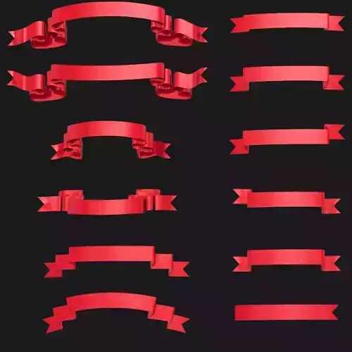 Ribbon 3D model pack 3D model