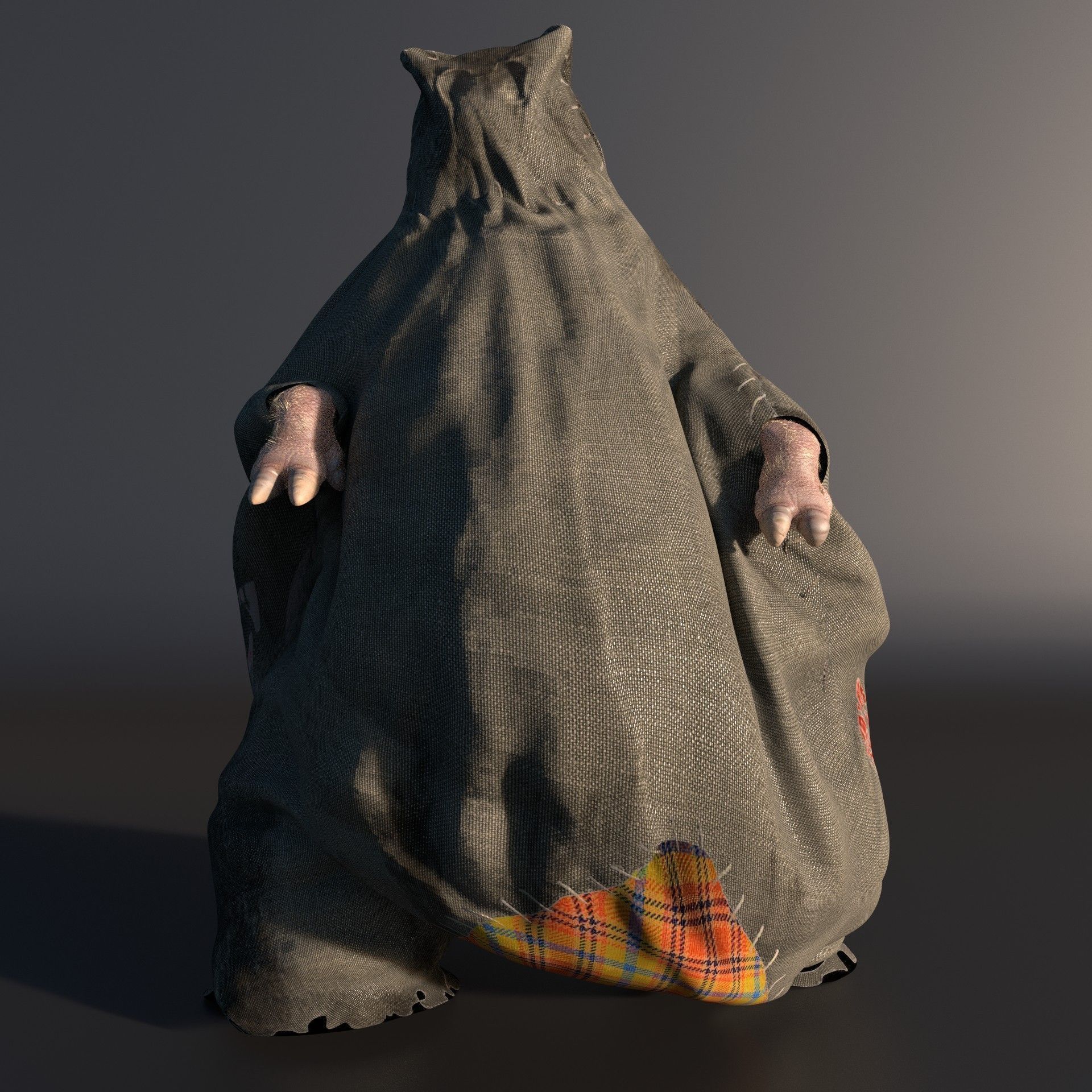 BABAU creature wearing cloak Free low-poly 3D model_2