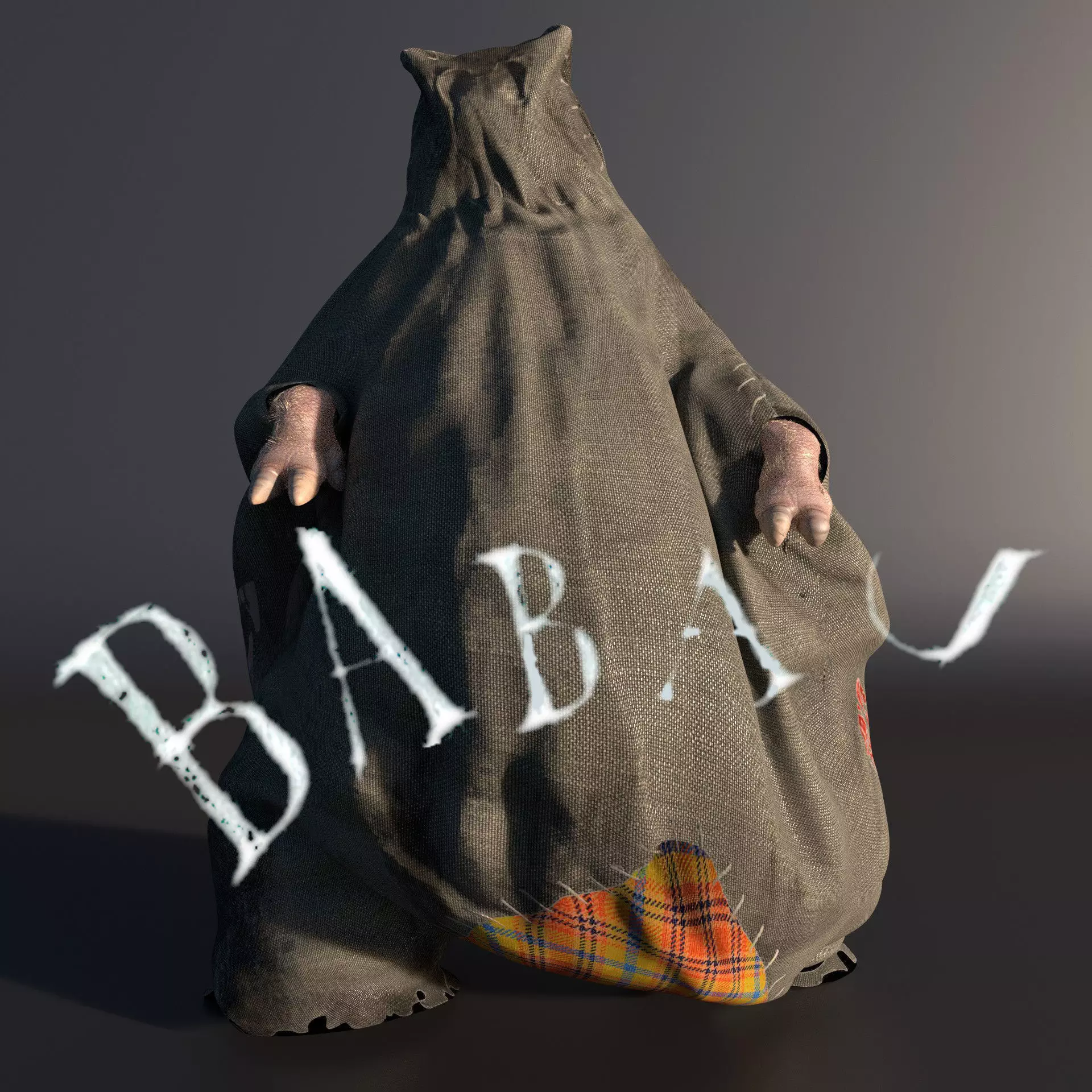 BABAU creature wearing cloak Free low-poly 3D model_0