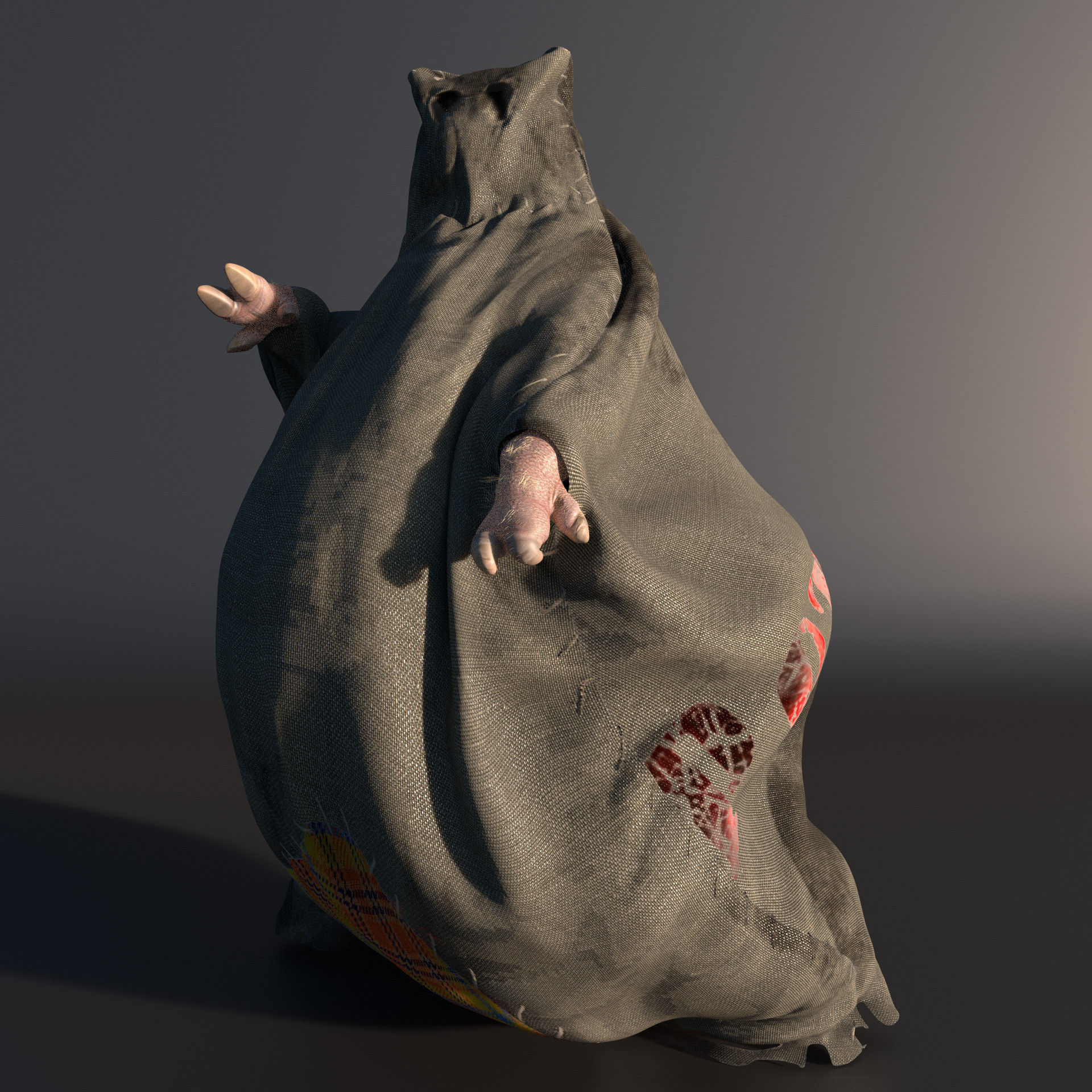 BABAU creature wearing cloak Free low-poly 3D model_1