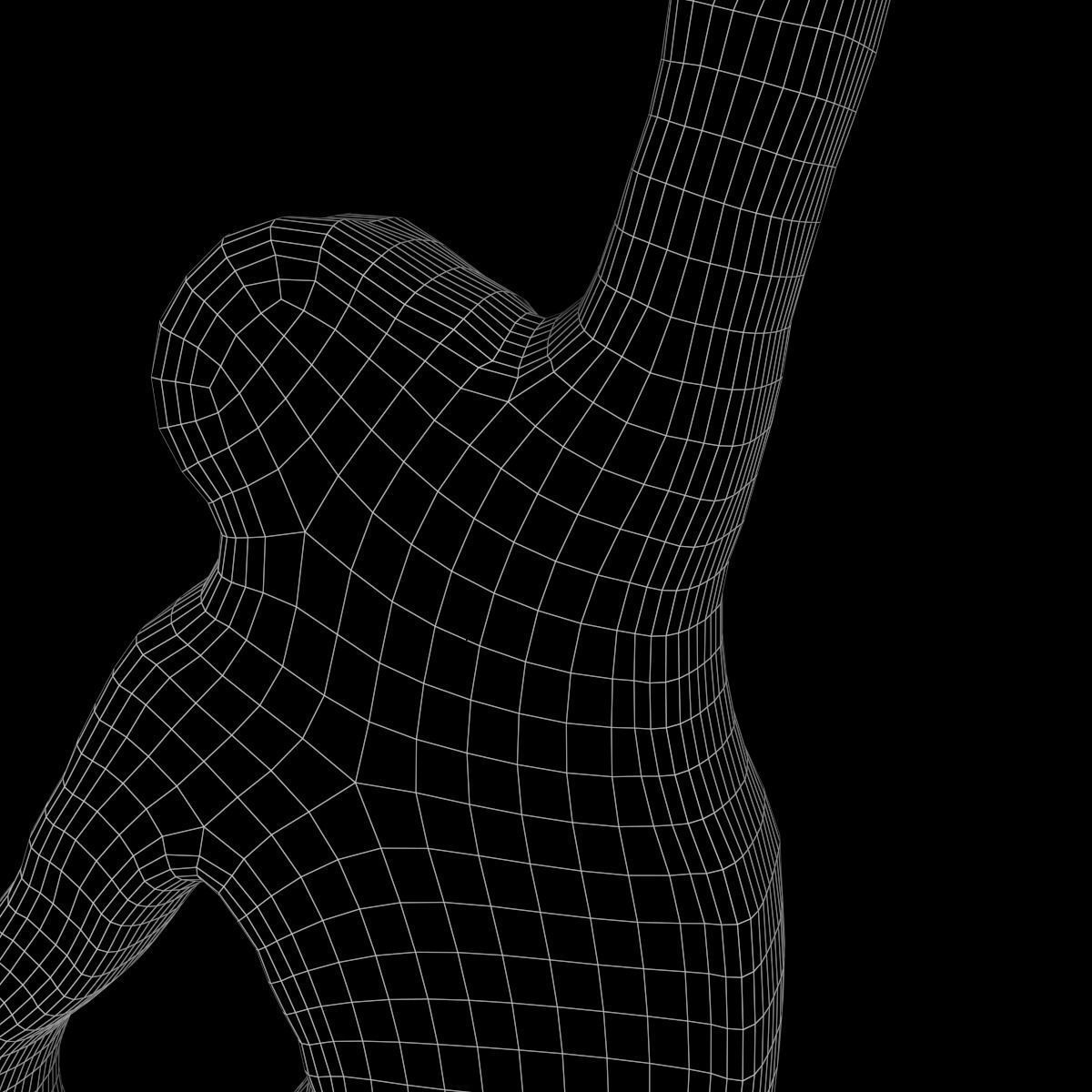 Jordan Logo Black 3D model Vray Ready Game Ready Free low-poly 3D model_5