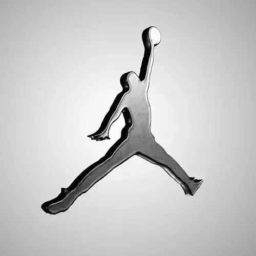 Jordan Logo Black 3D model Vray Ready Game Ready
