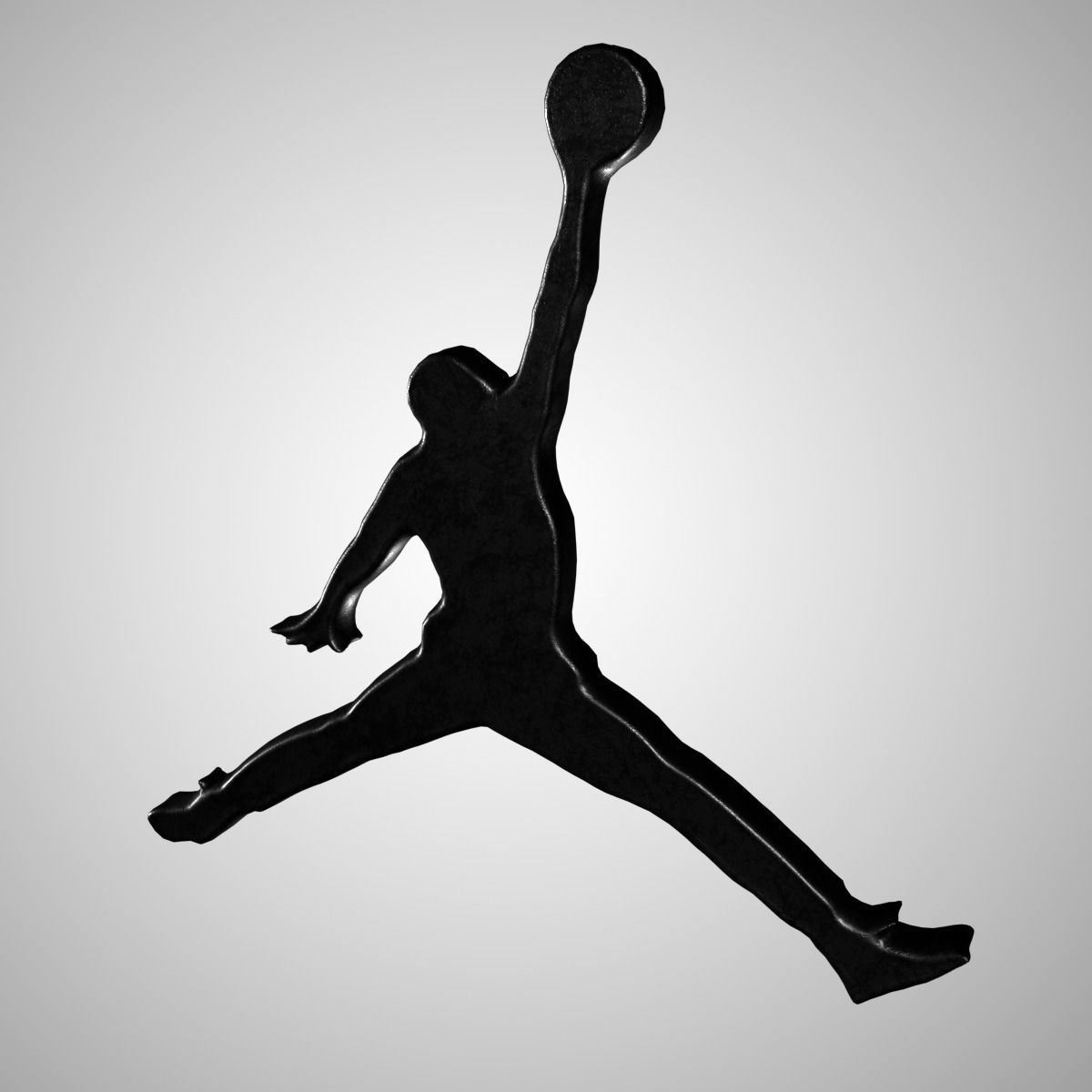 Jordan Logo Black 3D model Vray Ready Game Ready Free low-poly 3D model_2