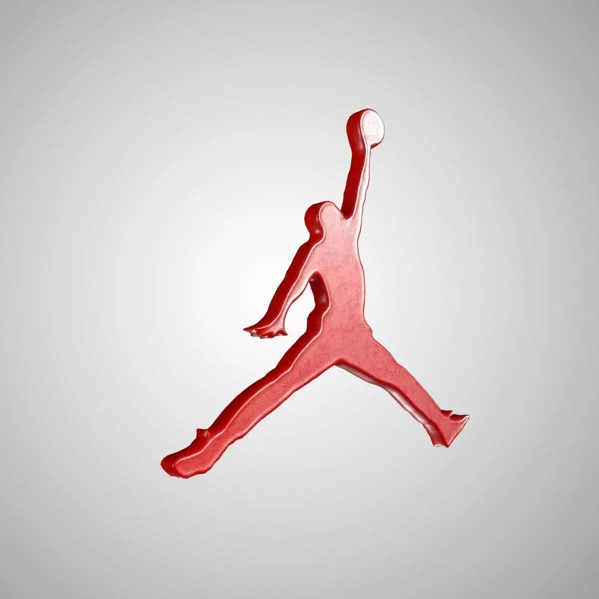Jordan Logo Red 3D model Vray Ready Game Ready Free low-poly 3D model_0