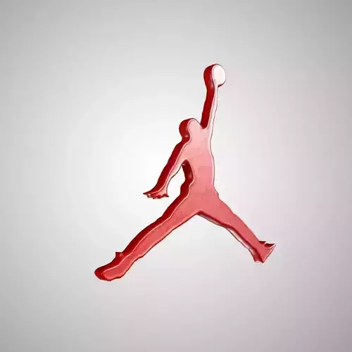 Jordan Logo Red 3D model Vray Ready Game Ready