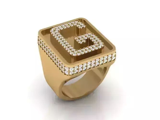 men ring letter G 