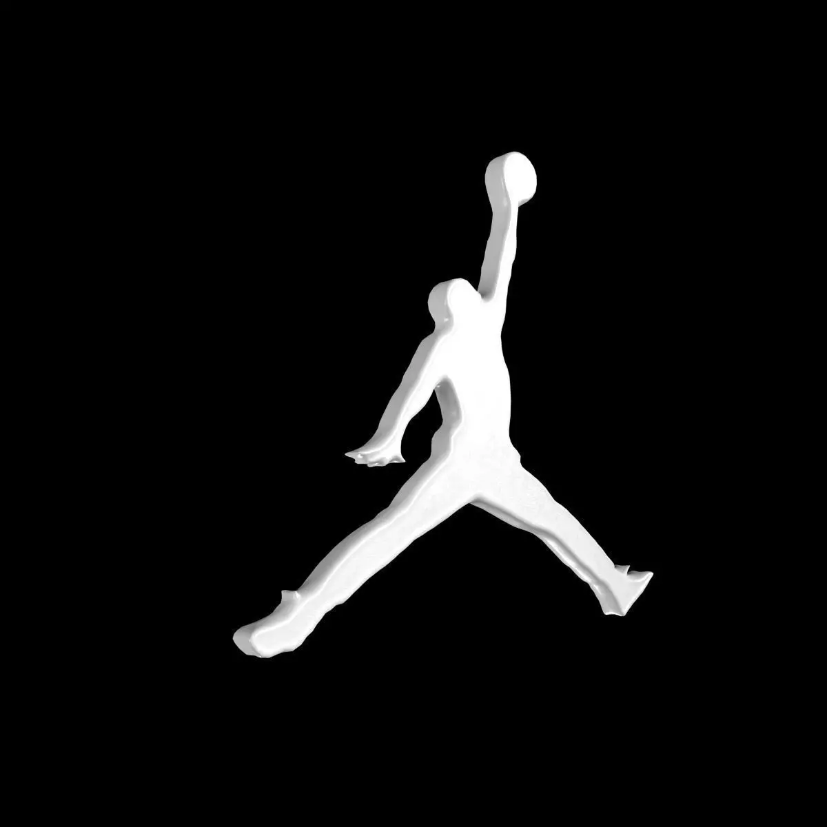 Jordan Logo White 3D model Vray Ready Game Ready Free low-poly 3D model_0
