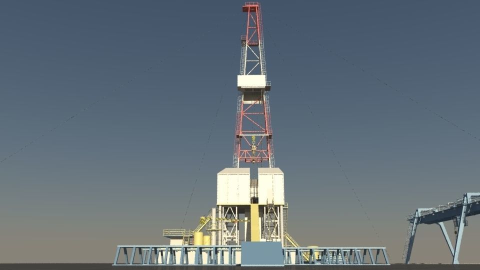 Drilling Rig Low-poly 3D model
