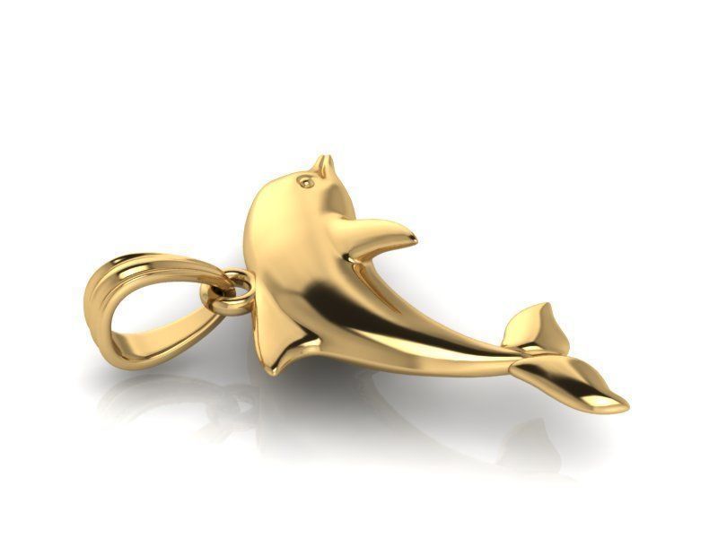 Dolphin Pendant 3D print model_2
