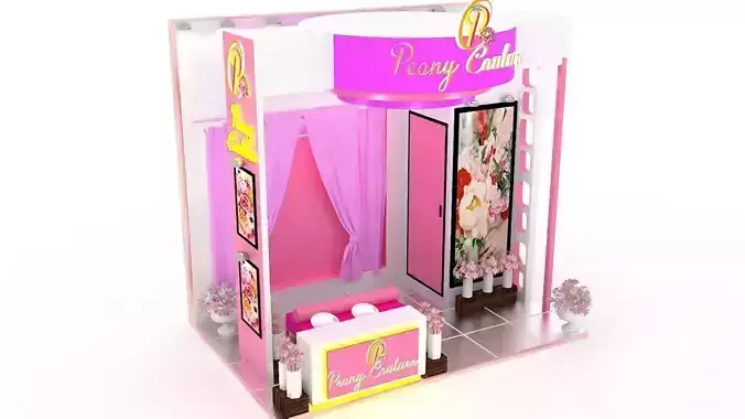 3d model 24sqms stand Peony Couture 3D print model