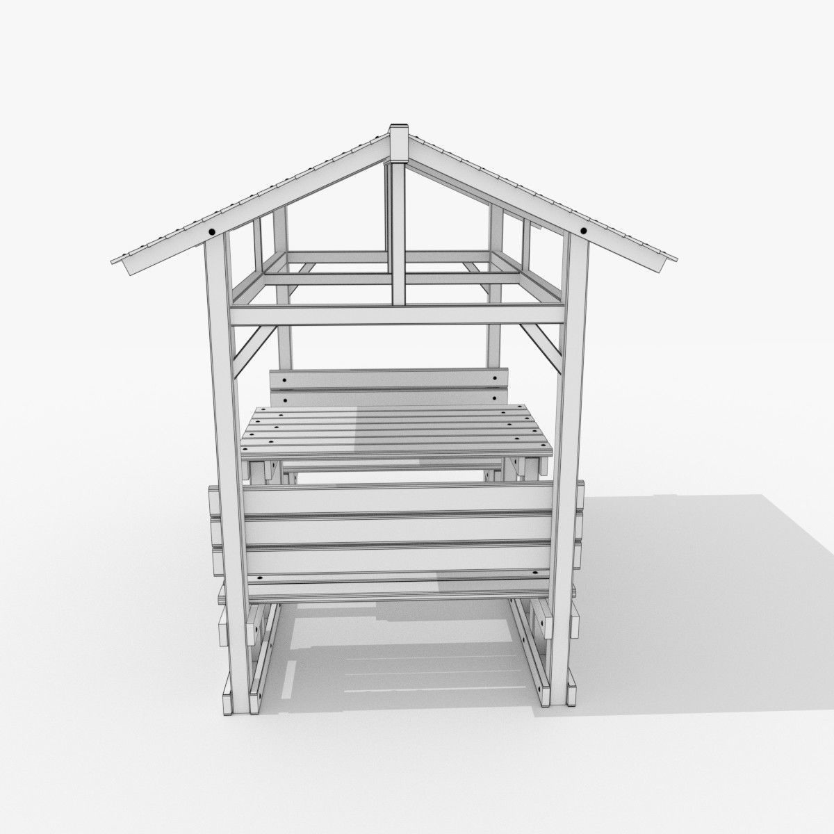 Picnic Table Free 3D model_7