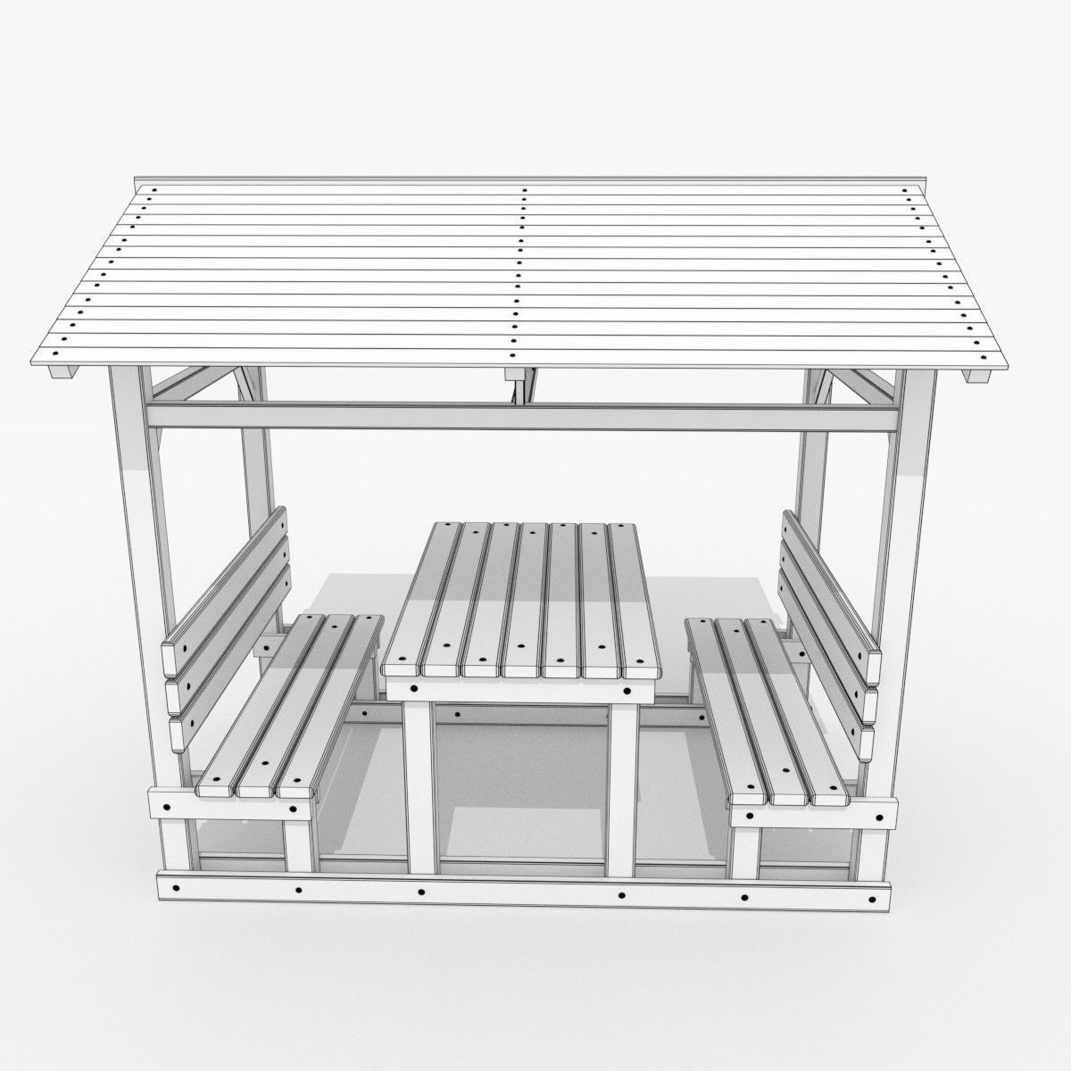 Picnic Table Free 3D model_6