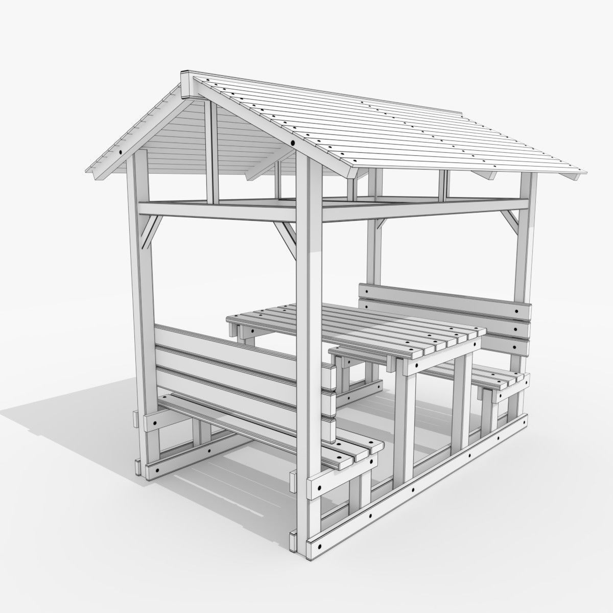 Picnic Table Free 3D model_5