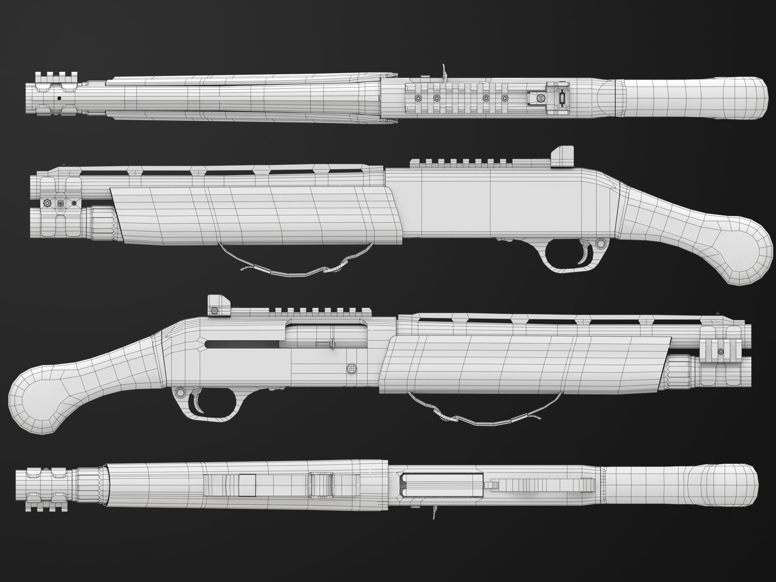 Remington V3 Tac-13  Low-poly 3D model_10