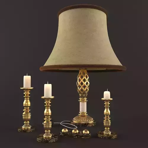 lighting set lamp with candles and lamp shade