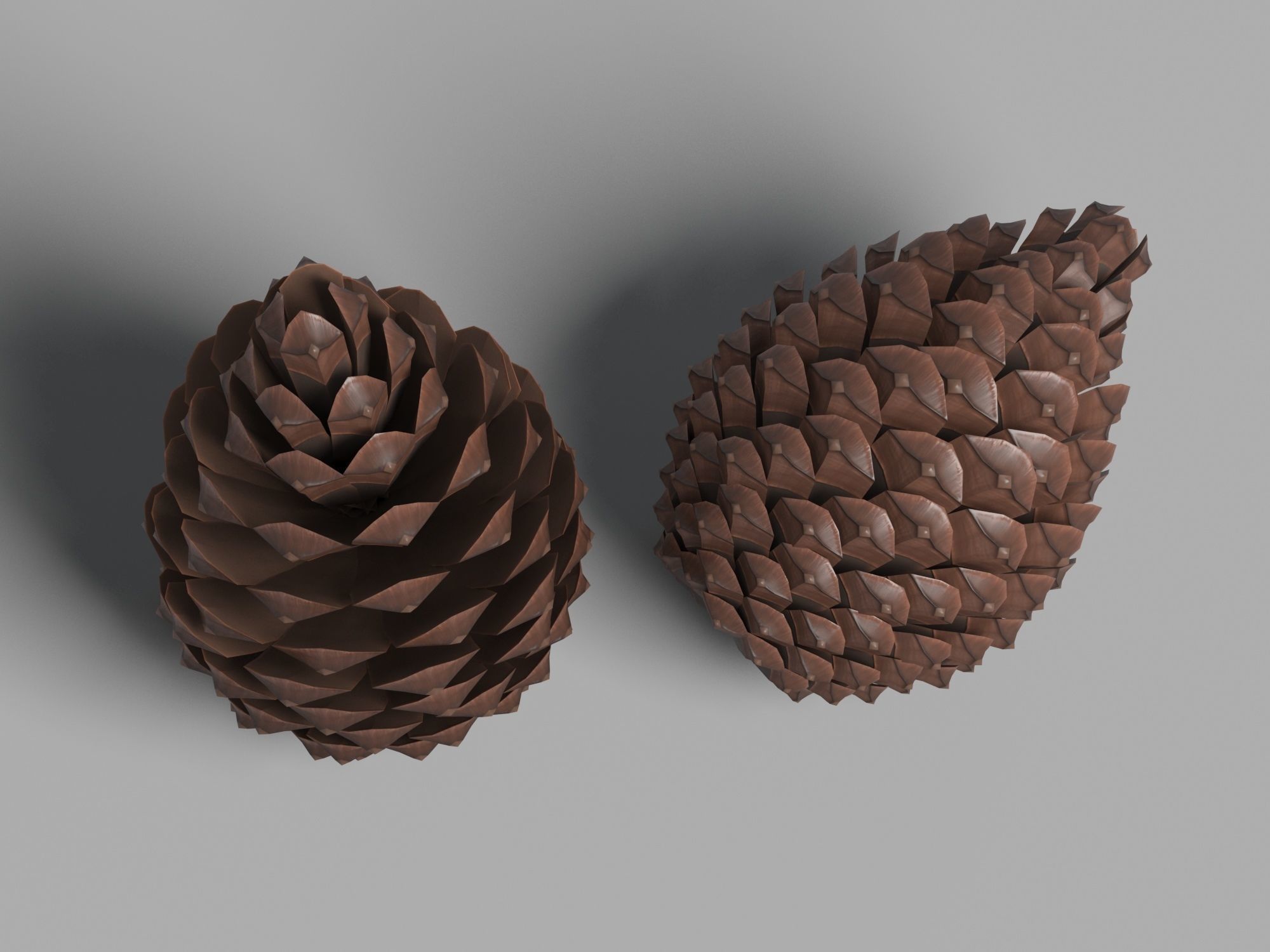 Pine Cone Low-poly 3D model_3