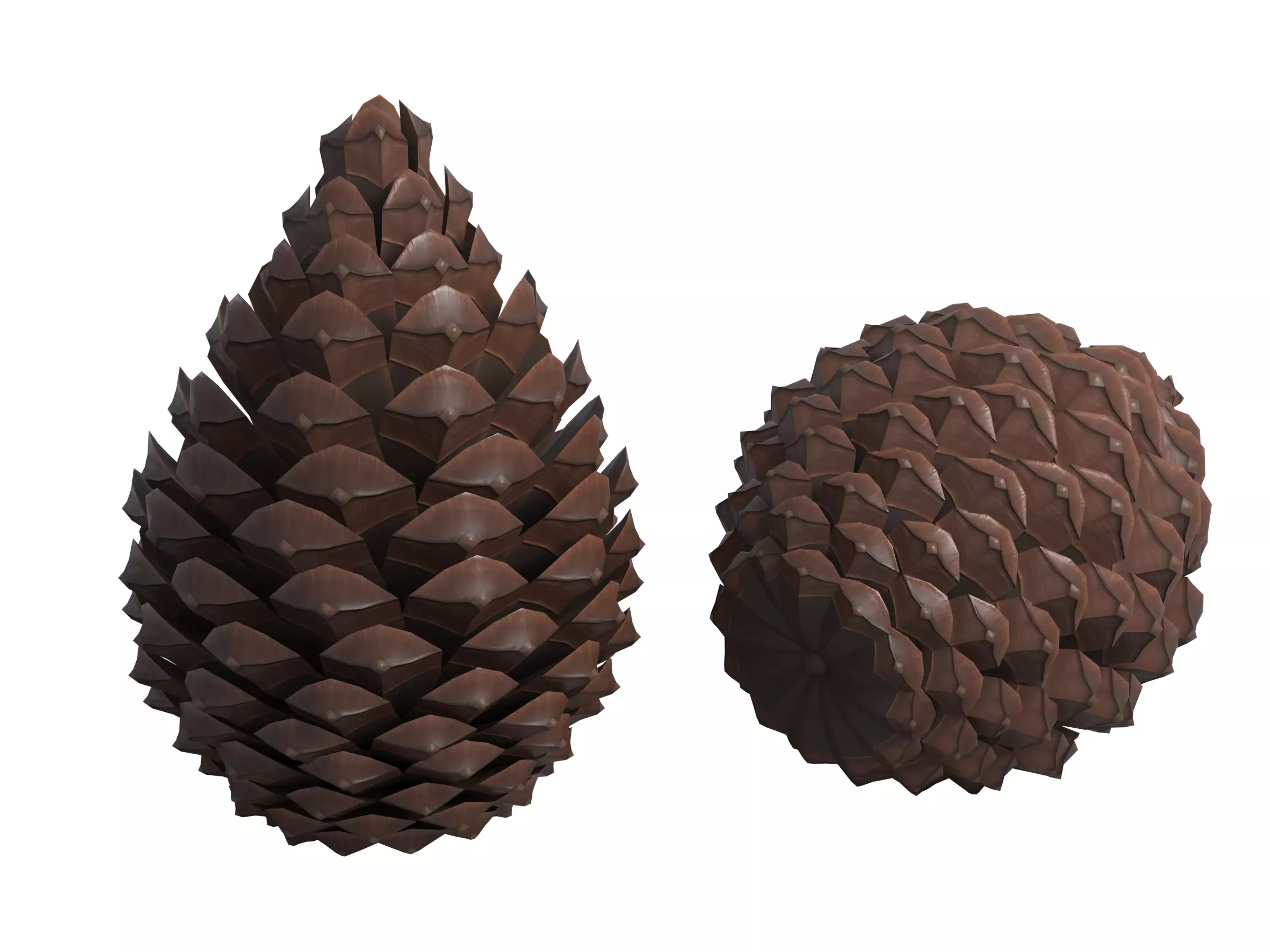 Pine Cone Low-poly 3D model_0
