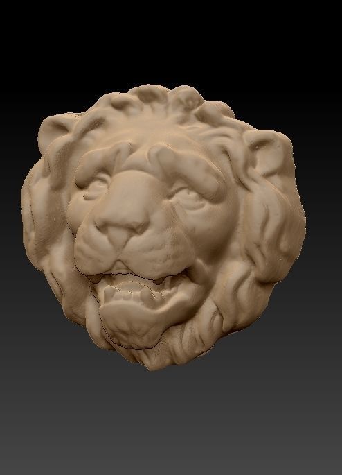 Lion Head 3D print model_3