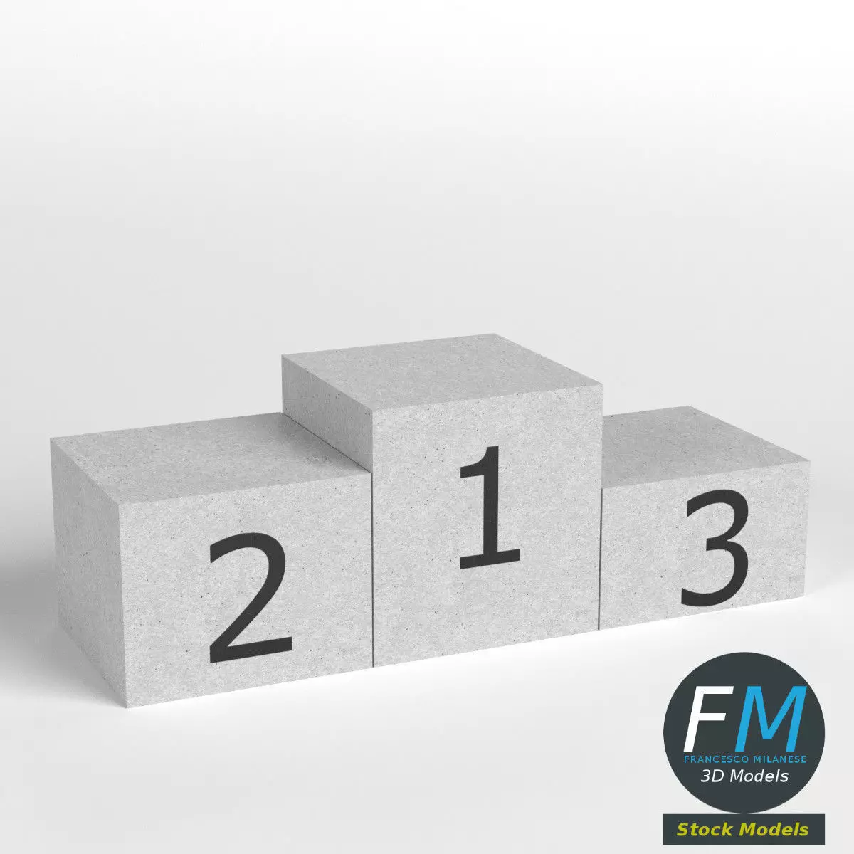 Sport pedestal podium Low-poly 3D model_0