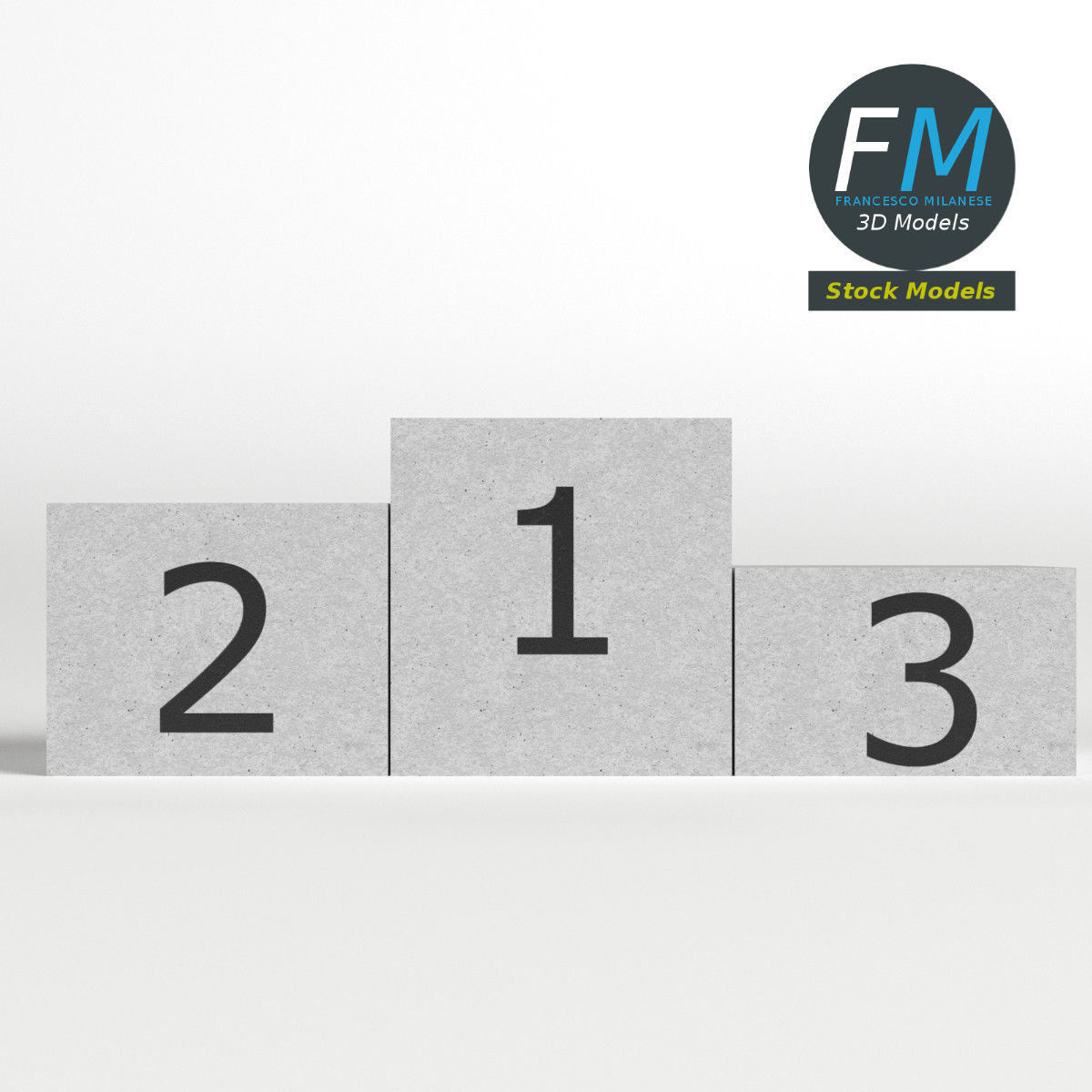 Sport pedestal podium Low-poly 3D model_3