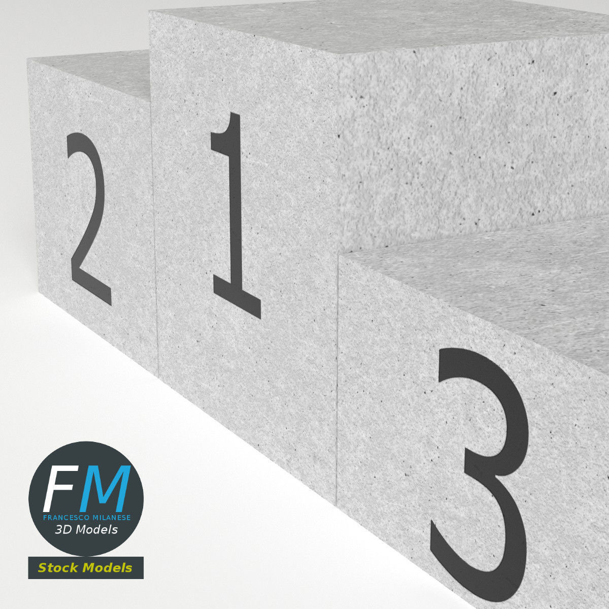 Sport pedestal podium Low-poly 3D model_5