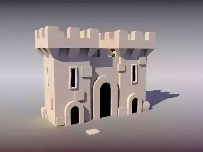 LOW POLY CASTLE LEVEL2 game asset