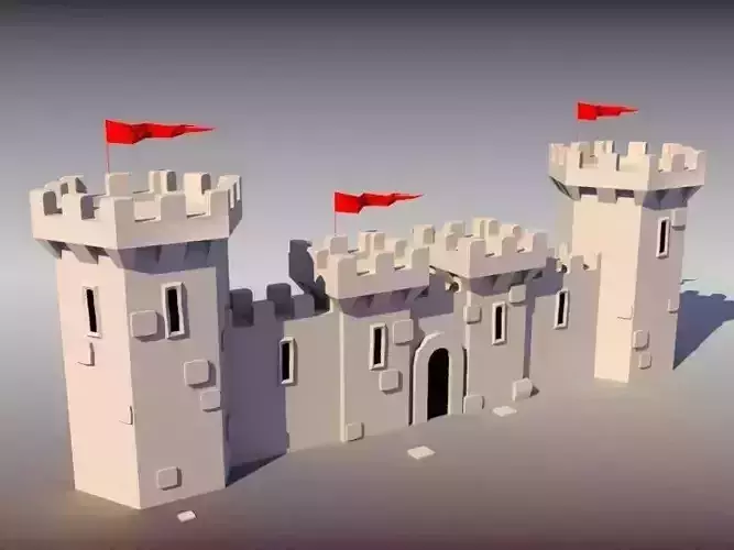 LOW POLY CASTLE LEVEL3 game asset