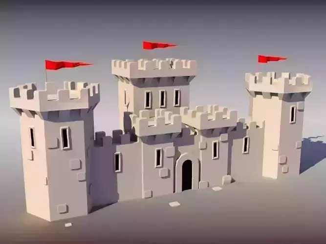 LOW POLY CASTLE LEVEL4 game asset