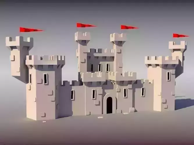 LOW POLY CASTLE LEVEL5 game asset